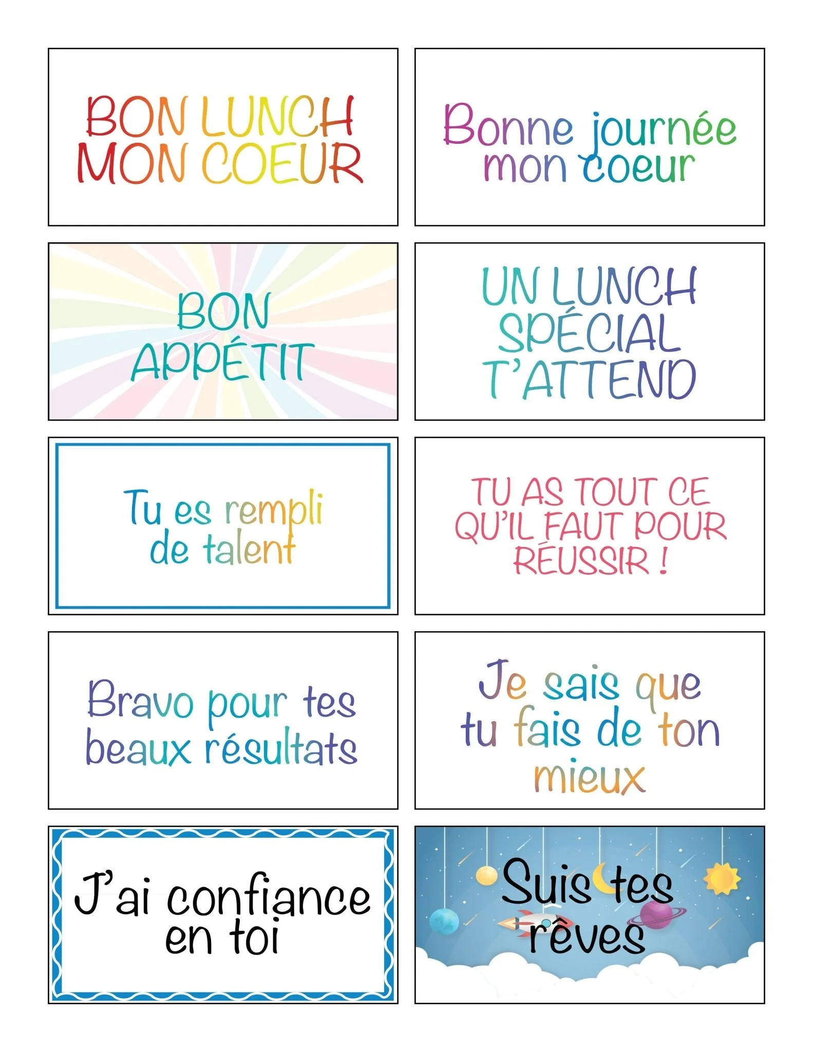400+ mots de boîte à lunch - Image 9